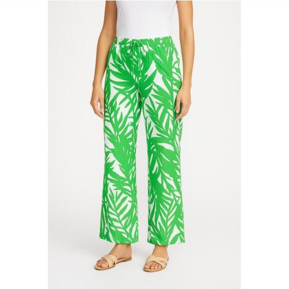 Lilly Pulitzer for Target Green Tropical Print Wide-Leg Pants